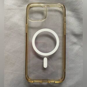Transparent Gold Phone Case with MagSafe Compatibility